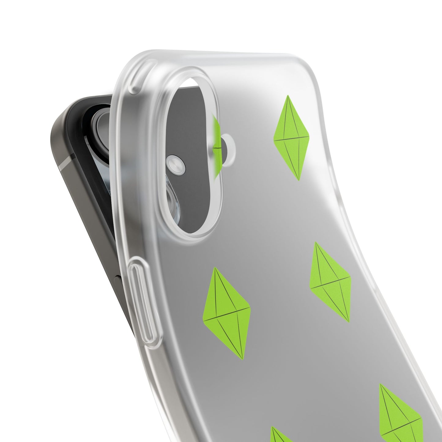 Sims 4 Plumbob Pattern Flexi Case for iPhone