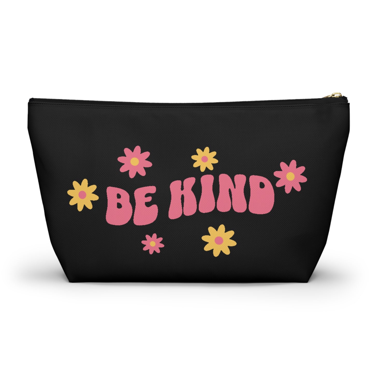 Black Accessory Pouch with Kind Message for Makeup and Everyday Products