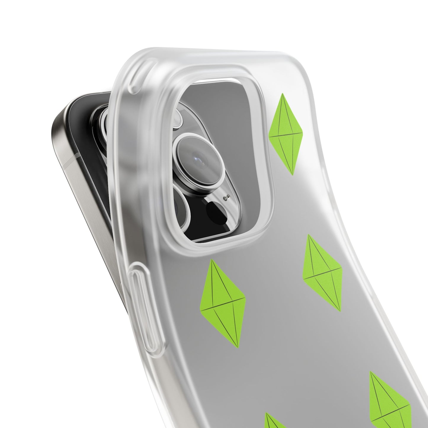 Sims 4 Plumbob Pattern Flexi Case for iPhone