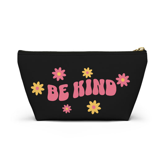 Black Accessory Pouch with Kind Message for Makeup and Everyday Products