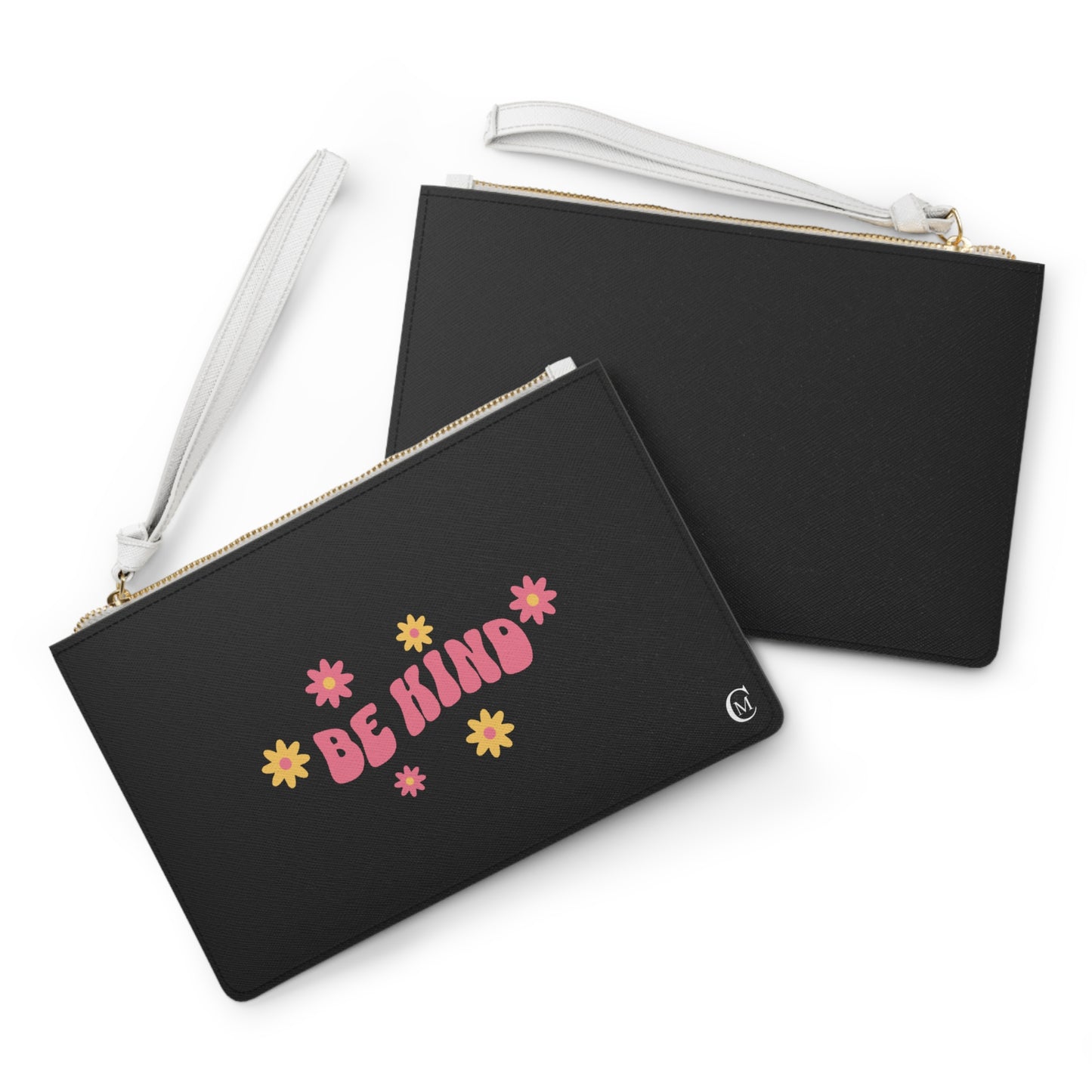 Black Clutch Bag with Kind Message for Makeup and Everyday Products