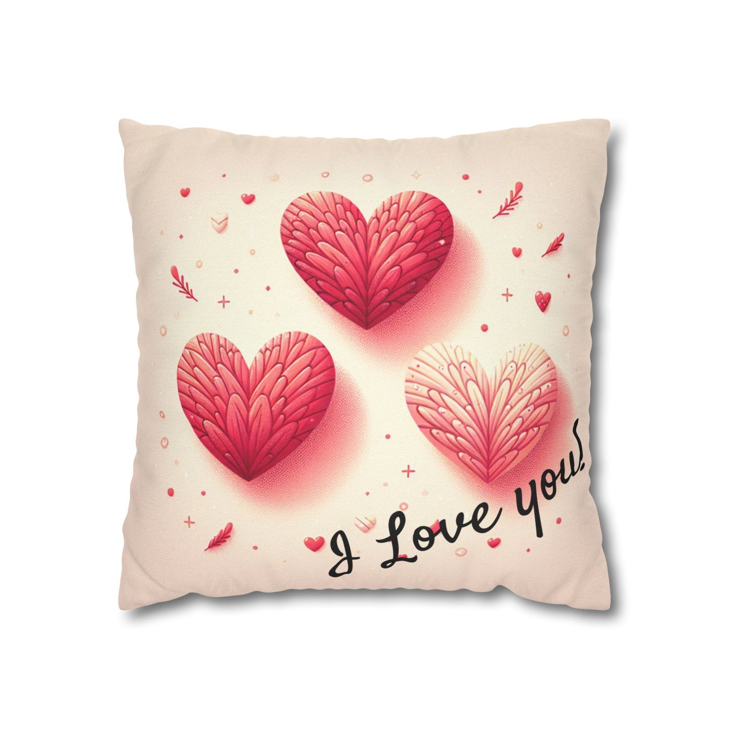 Heart Pillow Cover - I Love You!