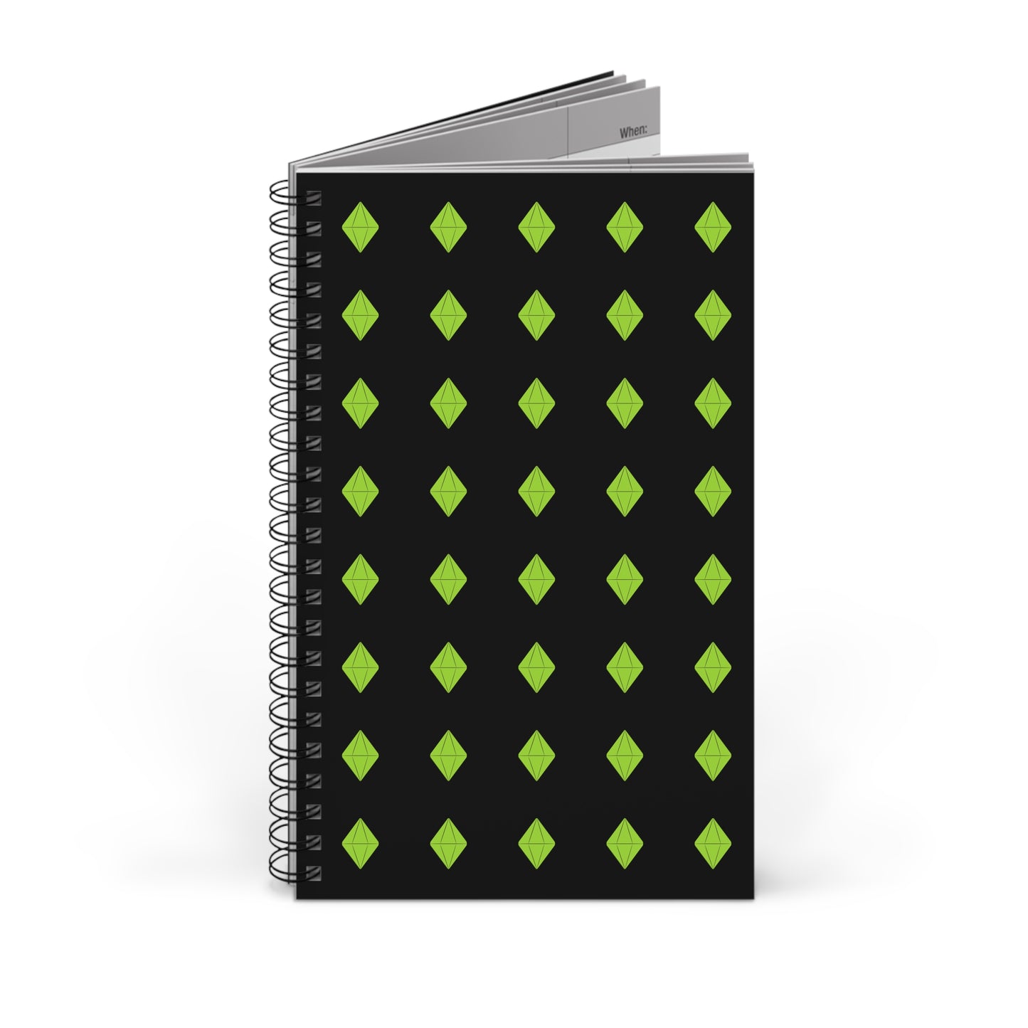 Spiral Journal - Sims Plumbot Pattern Notebook, Gaming Bullet Journal, Video Game Diary, Geeky Sketchbook, Gamer Gift