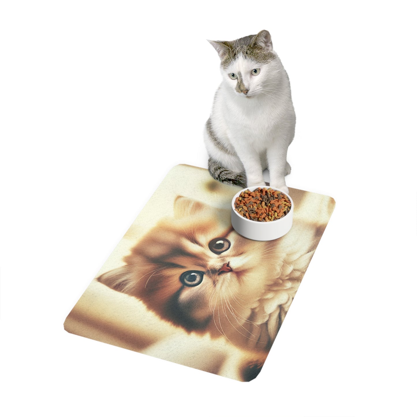 Pet Food Mat (12x18) - Cute Cat