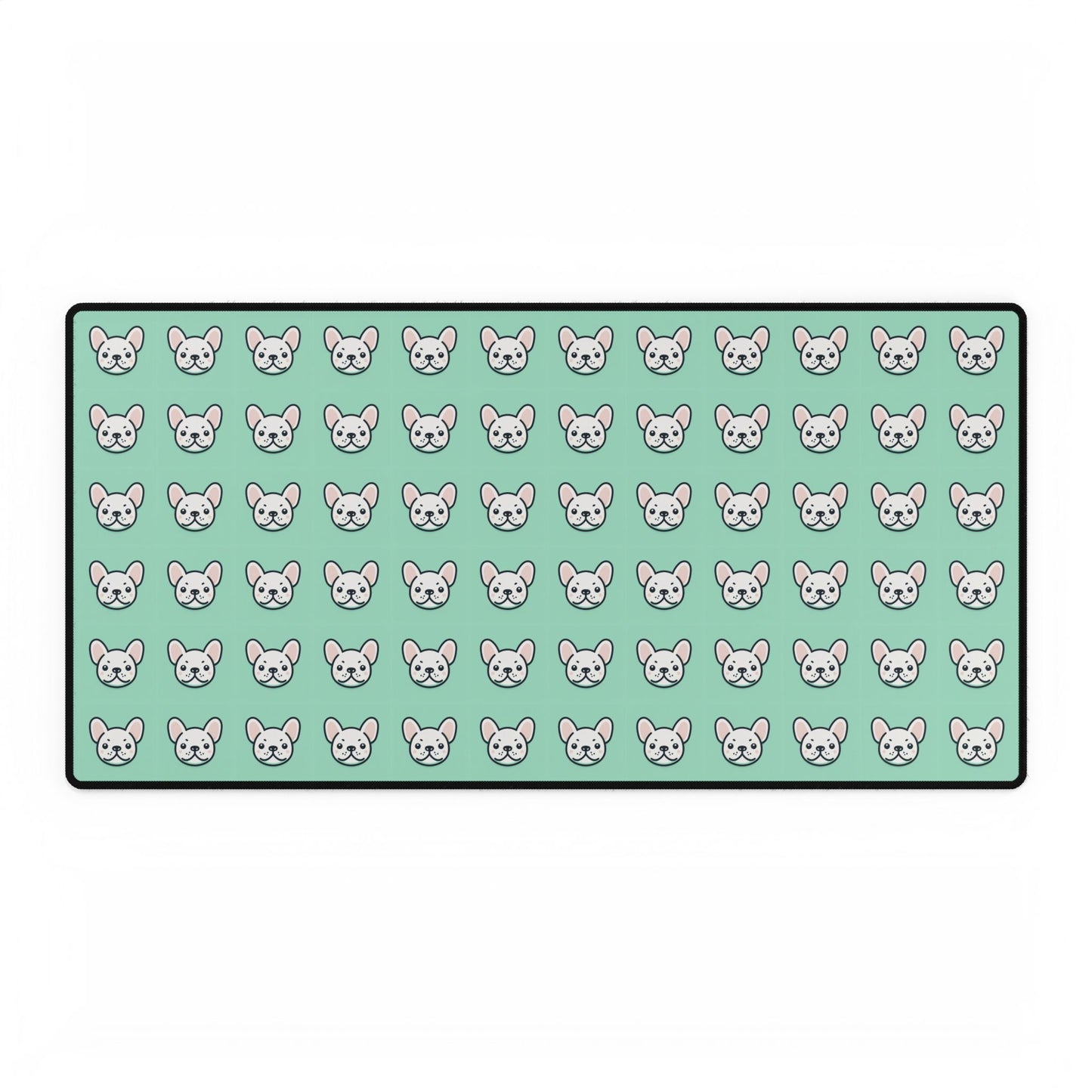 Desk Mat - Cute White Frenchie Pattern Design