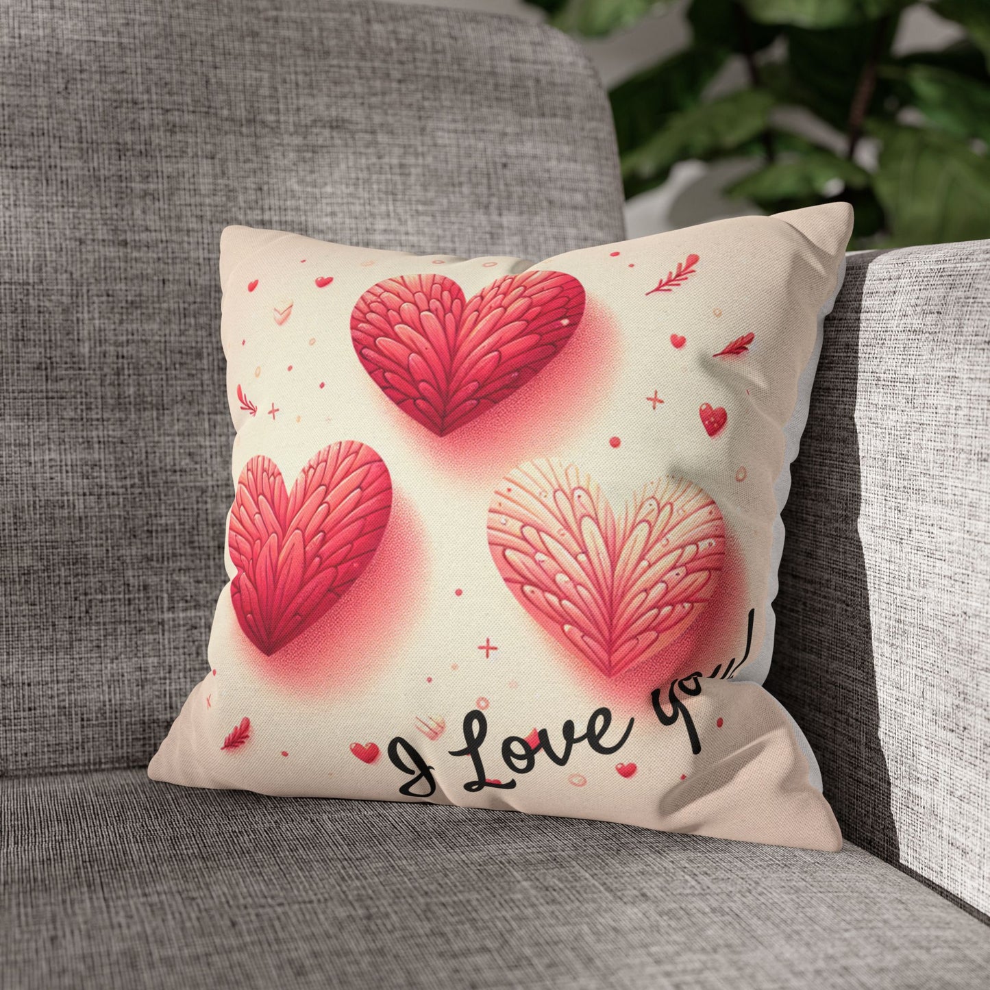 Heart Pillow Cover - I Love You!