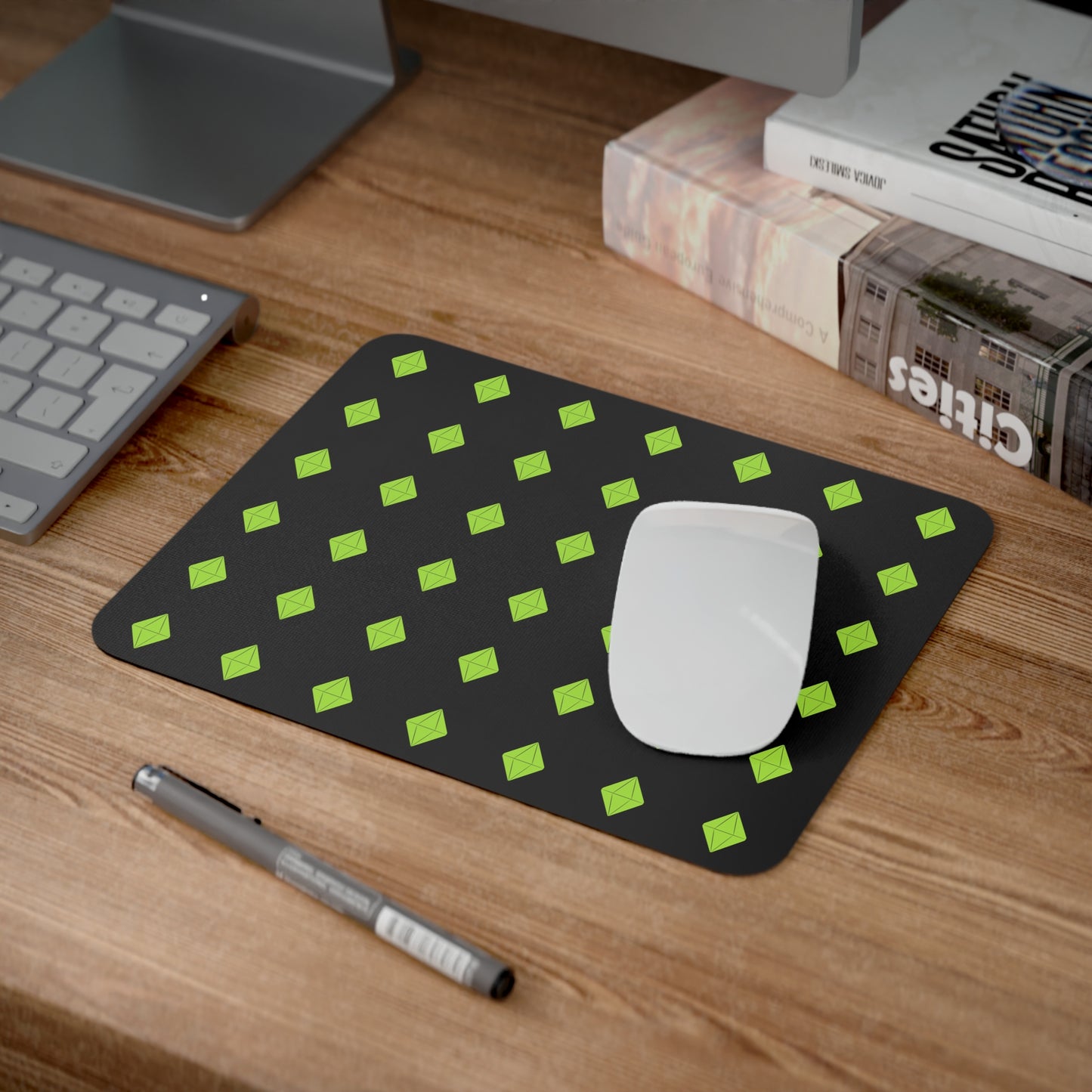 Gaming Mouse Pad, Sims 4 Plumbob Pattern Desk Mat, Black Background