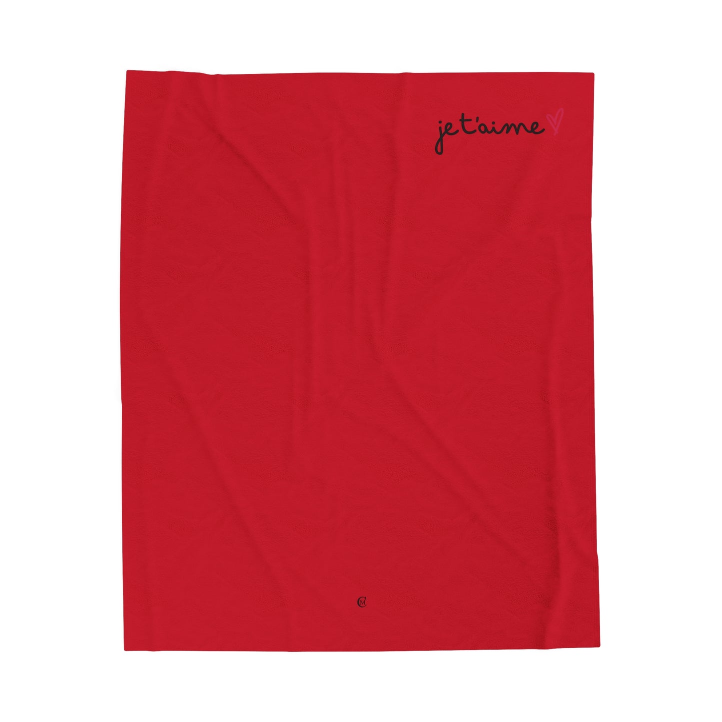 Red and White Velvet Blanket - I Love You