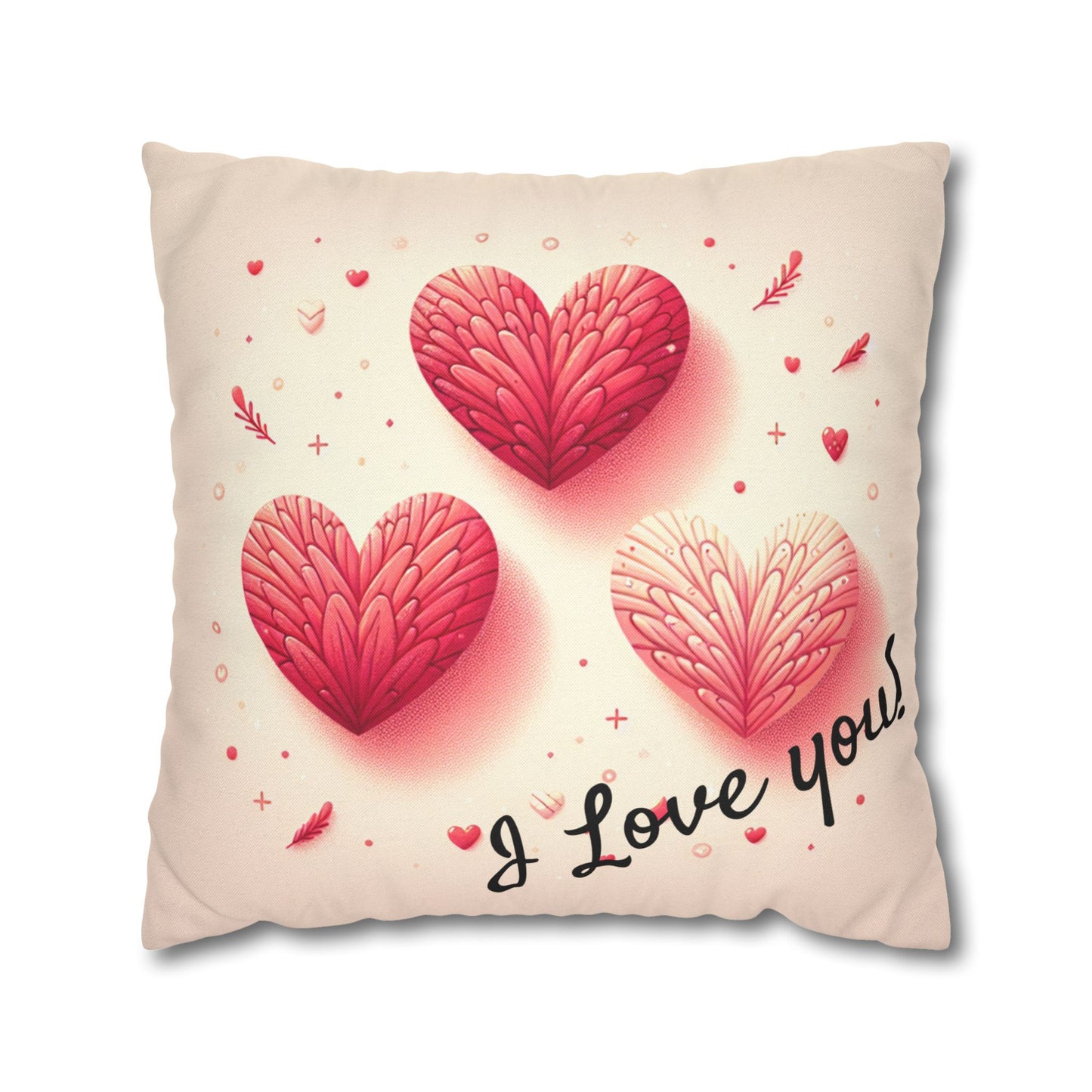 Heart Pillow Cover - I Love You!