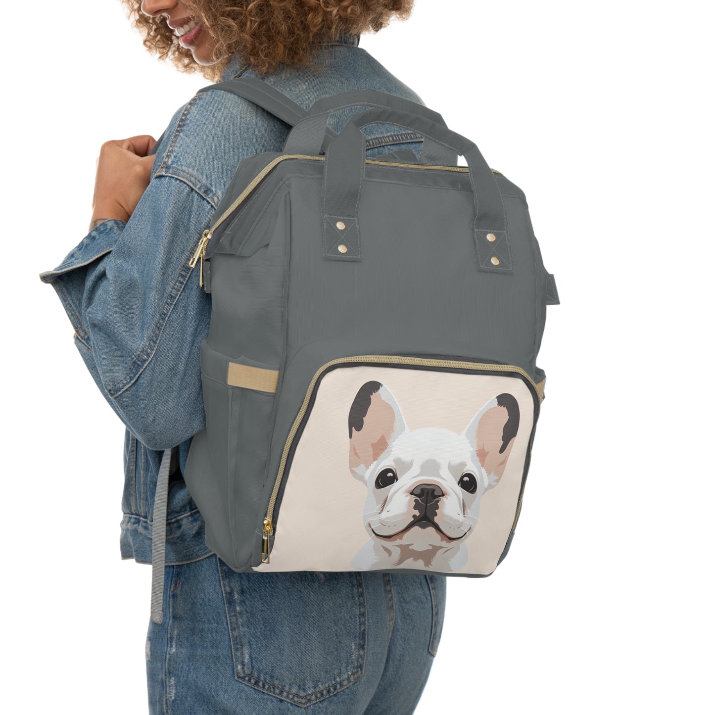 Cute White Frenchie Backpack