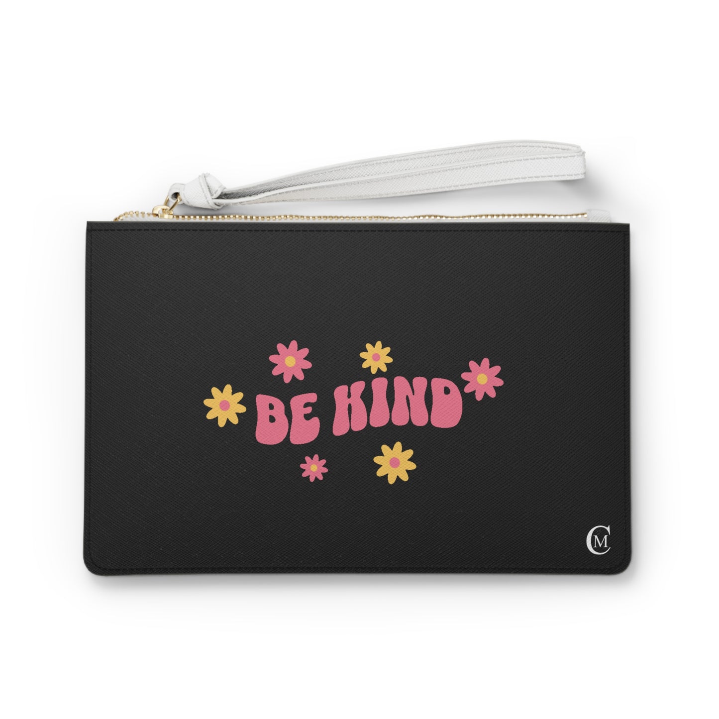 Black Clutch Bag with Kind Message for Makeup and Everyday Products
