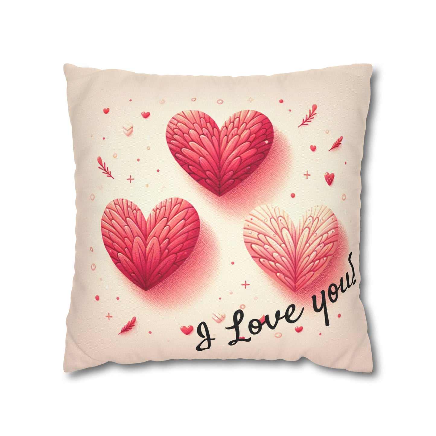 Heart Pillow Cover - I Love You!