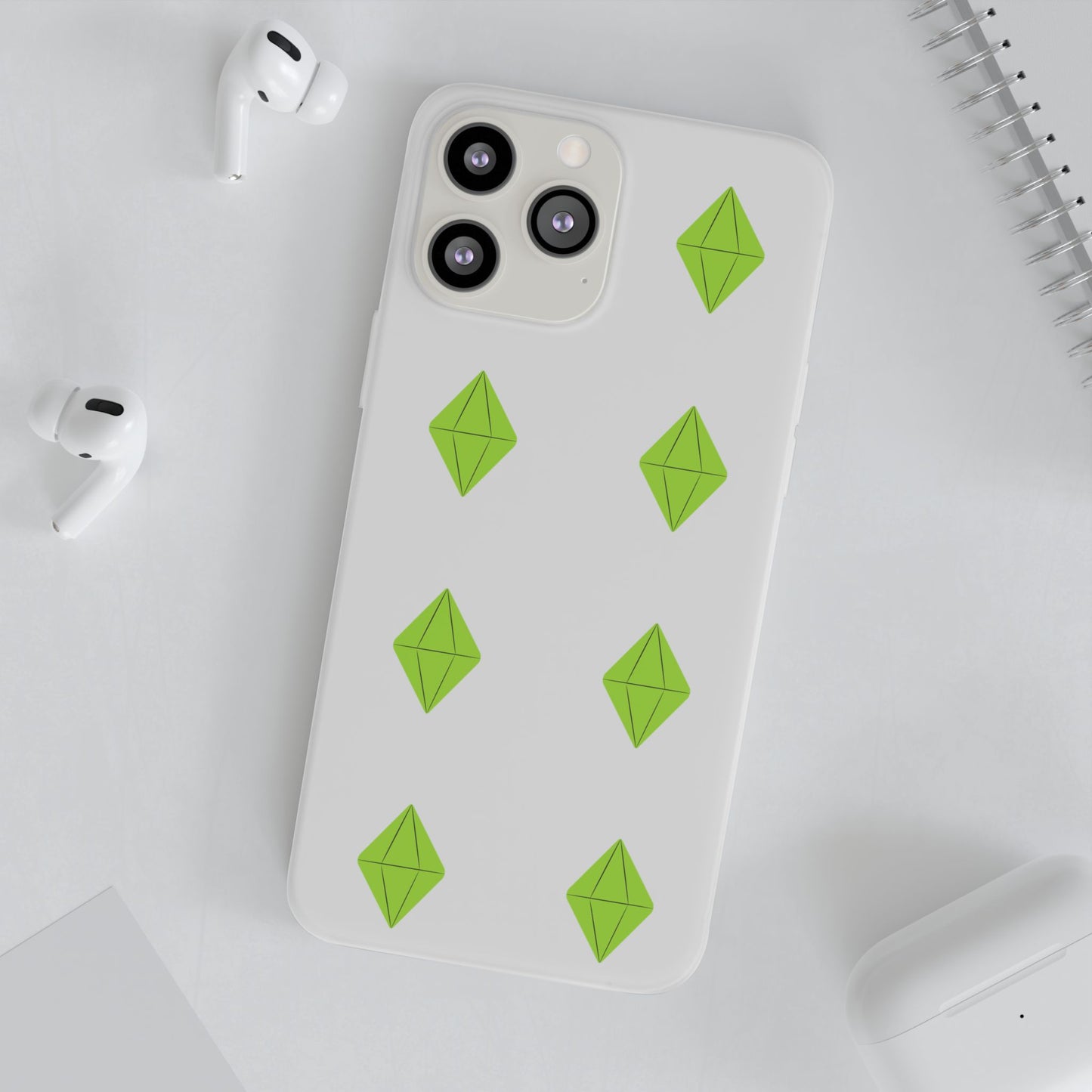 Sims 4 Plumbob Pattern Flexi Case for iPhone