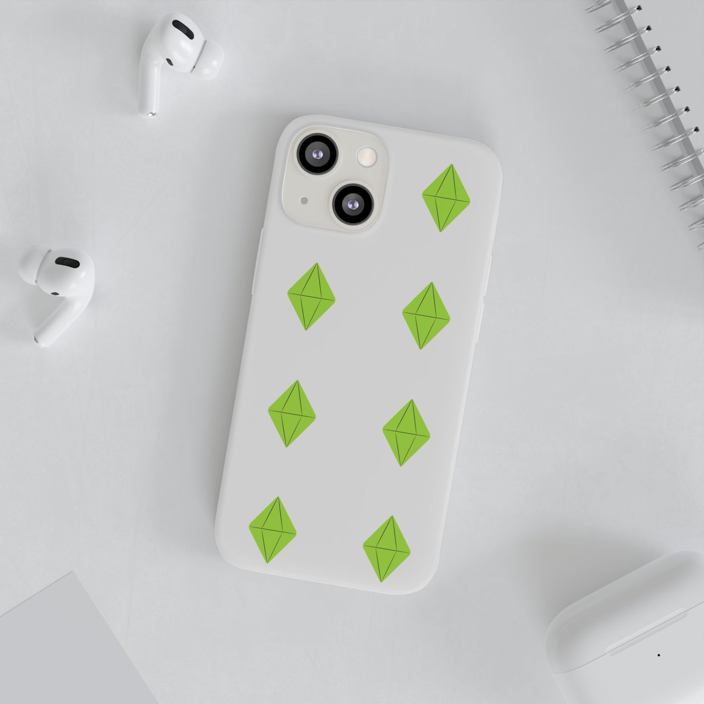 Sims 4 Plumbob Pattern Flexi Case for iPhone