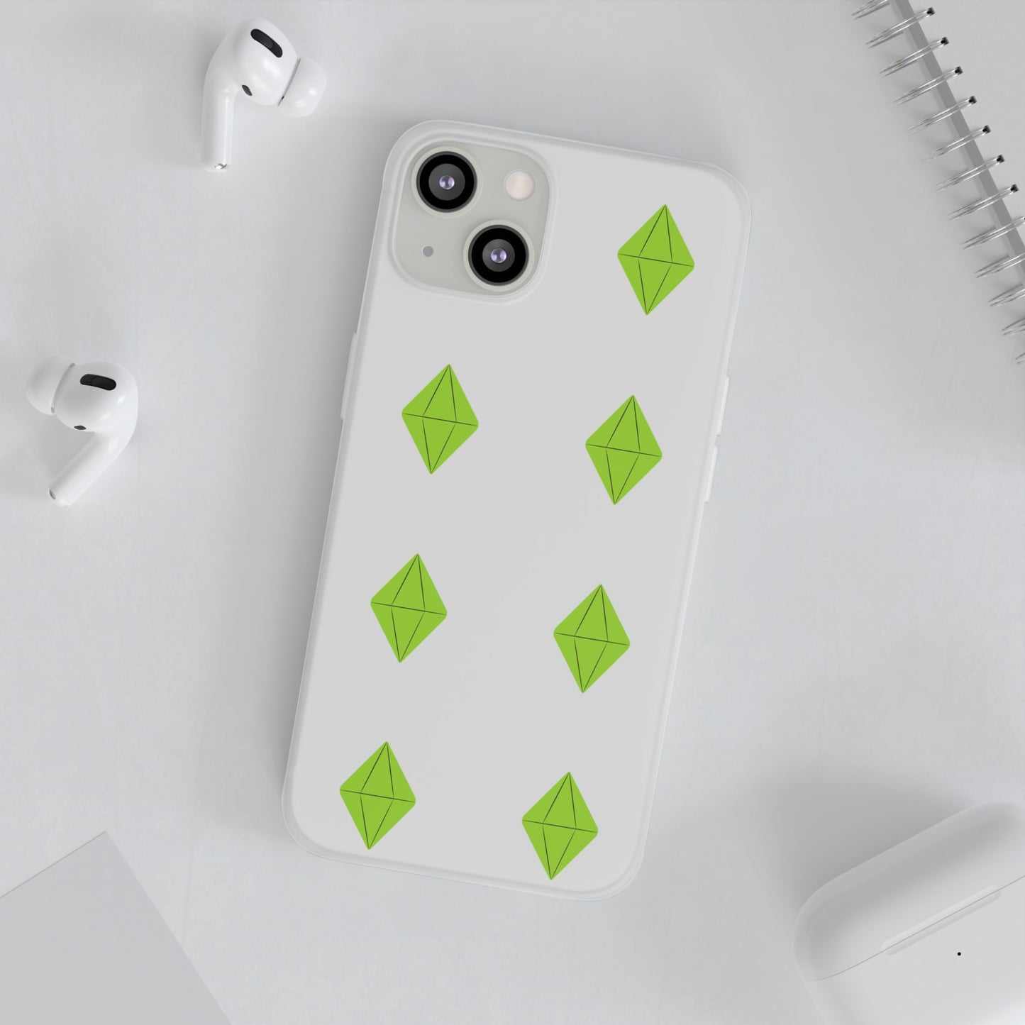 Sims 4 Plumbob Pattern Flexi Case for iPhone