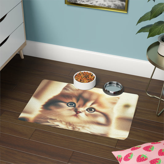 Pet Food Mat (12x18) - Cute Cat