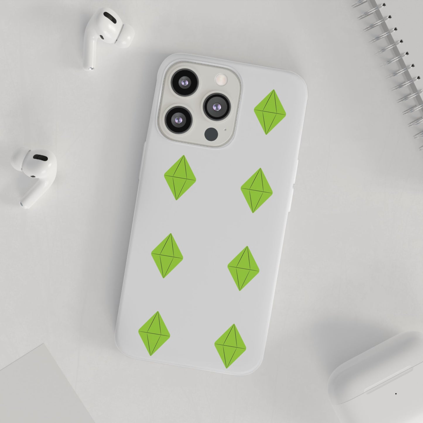 Sims 4 Plumbob Pattern Flexi Case for iPhone