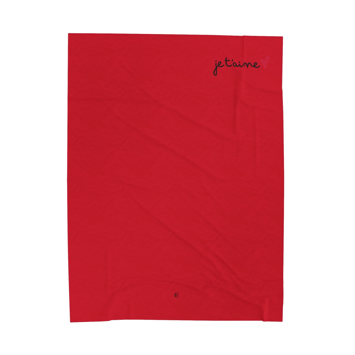 Red and White Velvet Blanket - I Love You